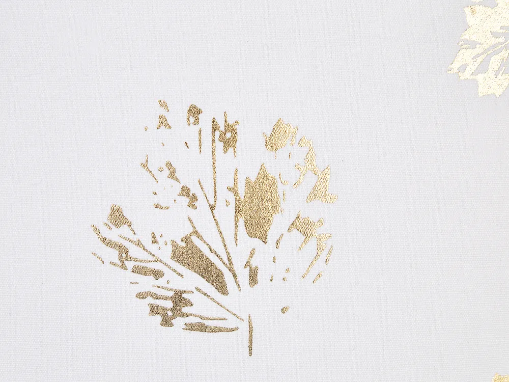 Zestaw 2 poduszek dekoracyjnych GOLDENROD 45 x 45 cm Welur Biały Wzór roślinny_854560