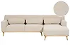 Corner Sofa SIMOS Corduroy Light Beige Left Hand