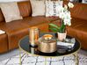 Tavolino da caffè vetro nero e oro ⌀ 88 cm FLORENCE_848406