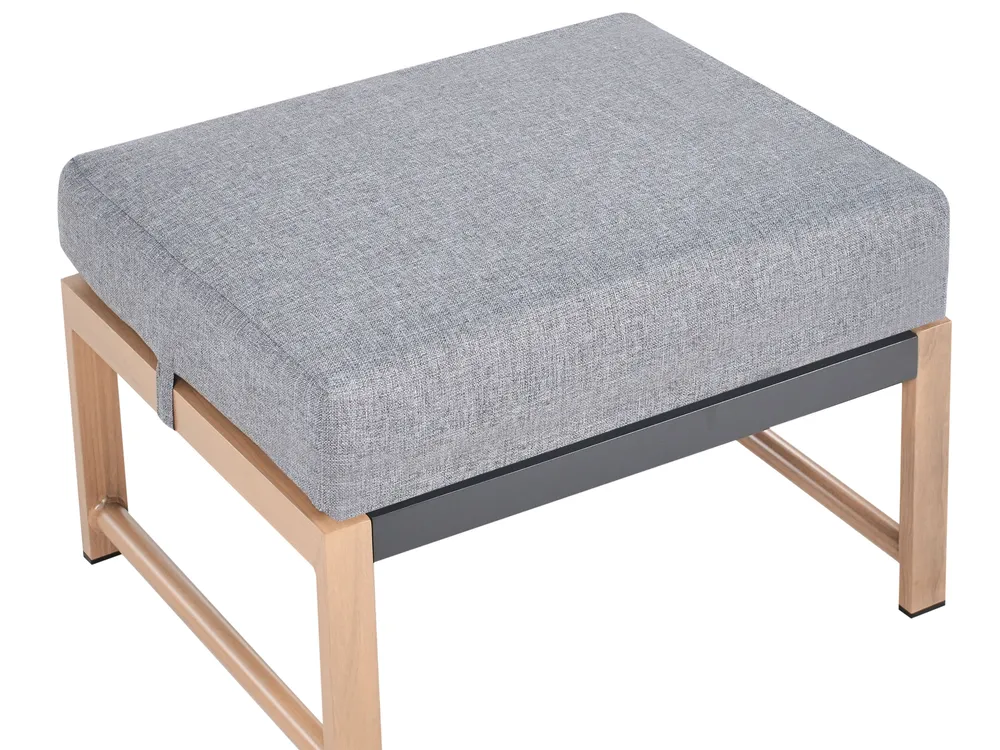 Garden Lounge Set with Table and Ottoman 5 Seater NOLA Metal Grey_998382