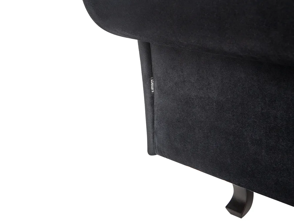 Right-Hand Chaise Longue LATTES II with Cushion Velvet Black_947546