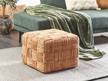 Jute Pouffe 50 x 50 x 35 cm Beige HOSRI