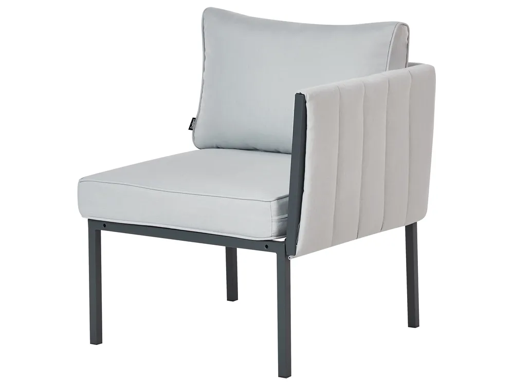 Garden Lounge Set with Table 5 Seater SKALA Metal Light Grey_934654
