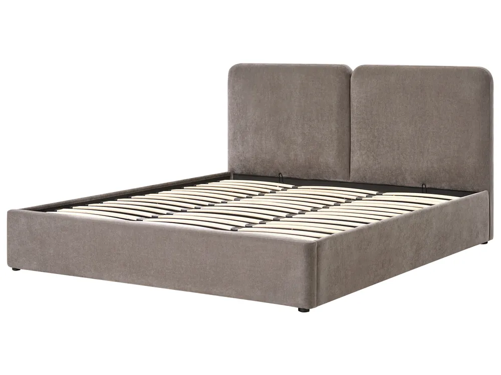 Ottoman Bed ARBOIS Chenille Taupe 180 x 200 cm (EU Super King)_1023135
