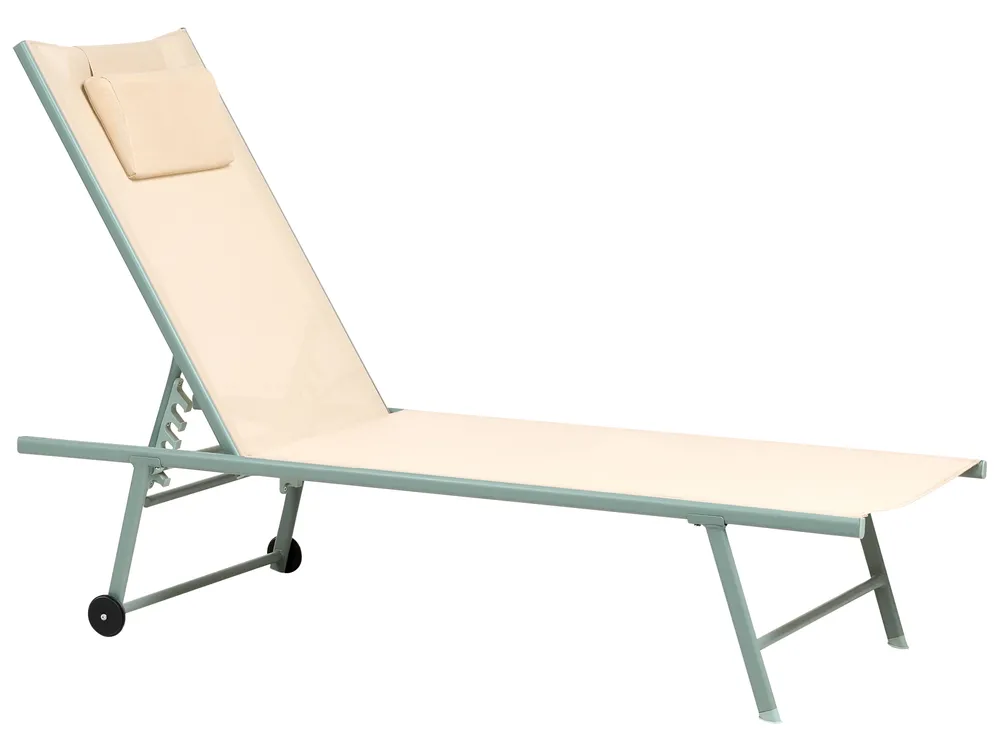 Set di 2 Lettini Prendisole SORONI Metallo Beige_1014152