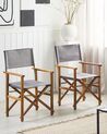 Set of 2 Acacia Folding Chairs Light Wood with Grey CINE_810259