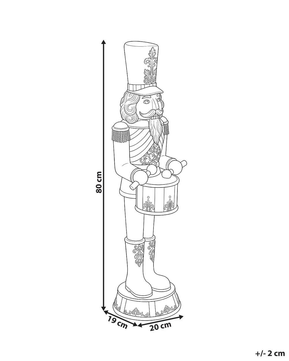 Christmas Decoration KINNARI 80 cm Nutcracker Red/ White_1175246