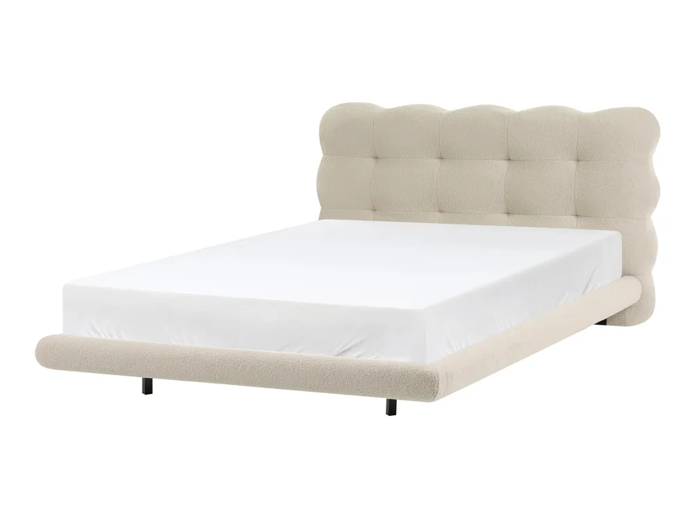Bett mit Lattenrost Bouclé SOULISSE 120 x 200 cm Beige_1129770
