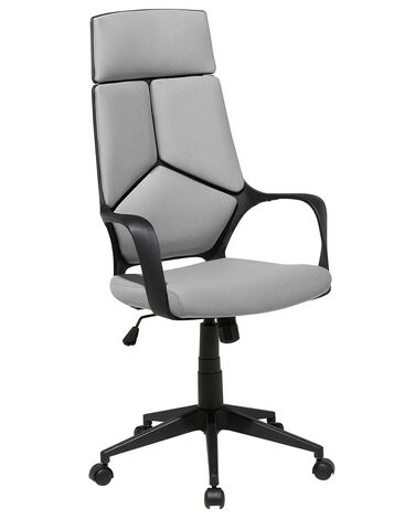 Cadeira de escritório em tecido preto e cinzenta DELIGHT