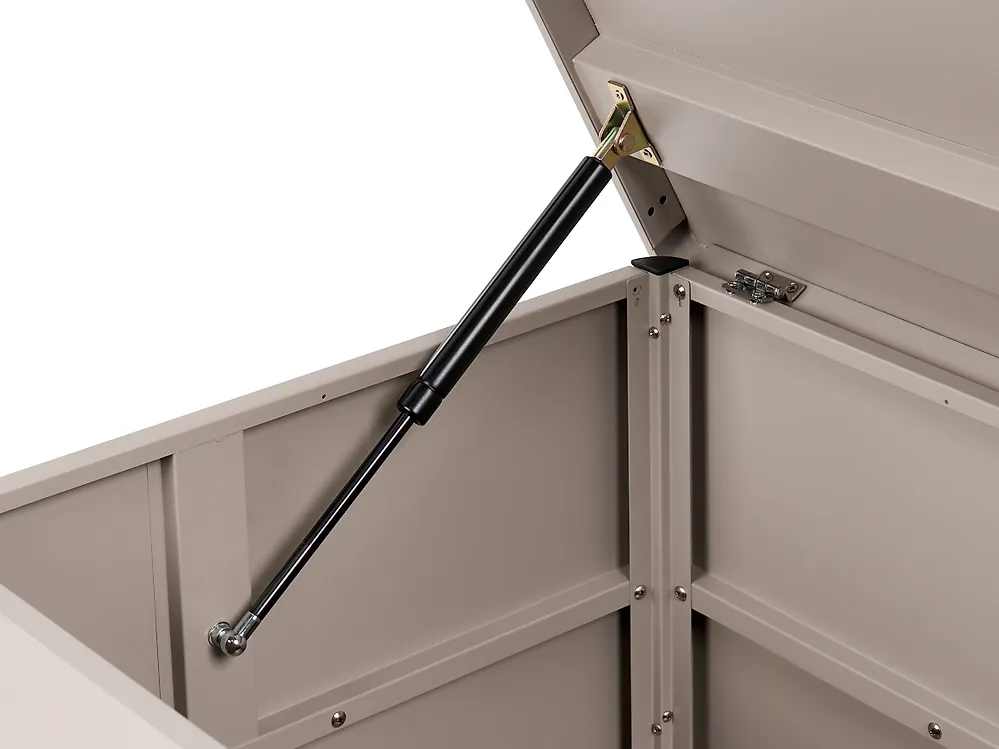 Aufbewahrungsbox KYMI 136 cm 55 cm Metall mit Rädern Beige_1172872