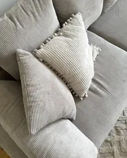 Corner Sofa 4 Seater LUNNER Corduroy Beige Left Hand_1001503