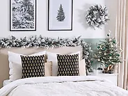 Set of 2 Decorative Cushions LEROY 45 x 45 cm Cotton Black Christmas Motif_1180309