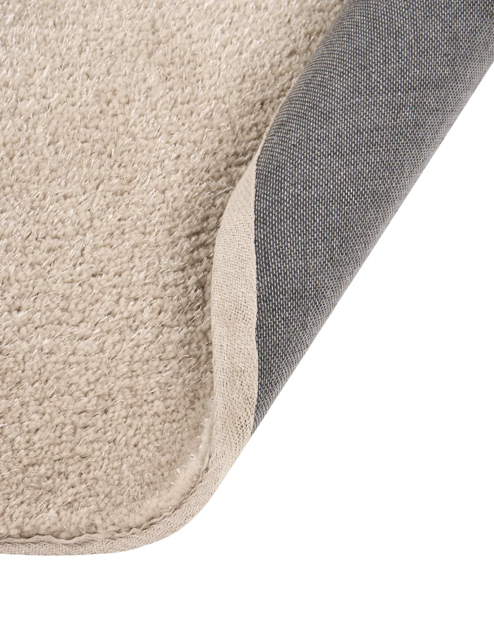 Tappeto Shaggy DEMRE Beige ø 140 cm_1125582