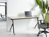 Folding Office Desk with Casters 160 x 60 cm Light Wood and Black BENDI_922338