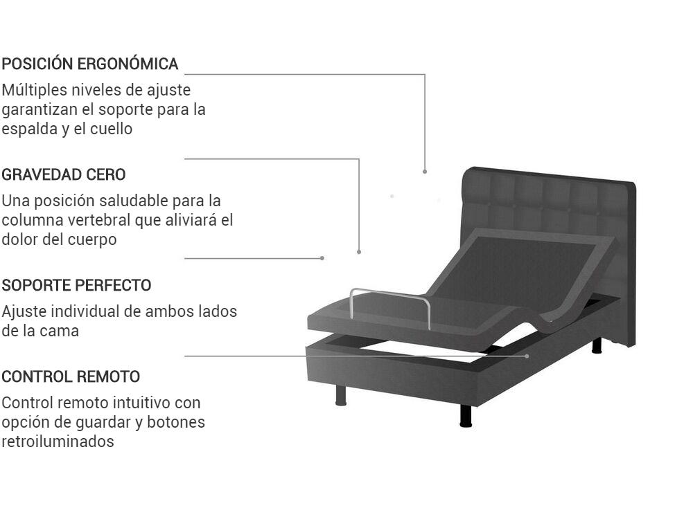 Cama ajustable Tela DUKE 90 x 200 cm Gris oscuro_763694
