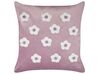 Kudde 2 st med broderade blommor 45 x 45 cm sammet violett ECHINACEA_901930