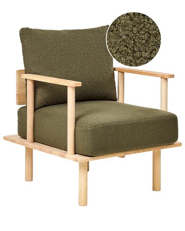 Fauteuil en bouclé vert foncé ASKER