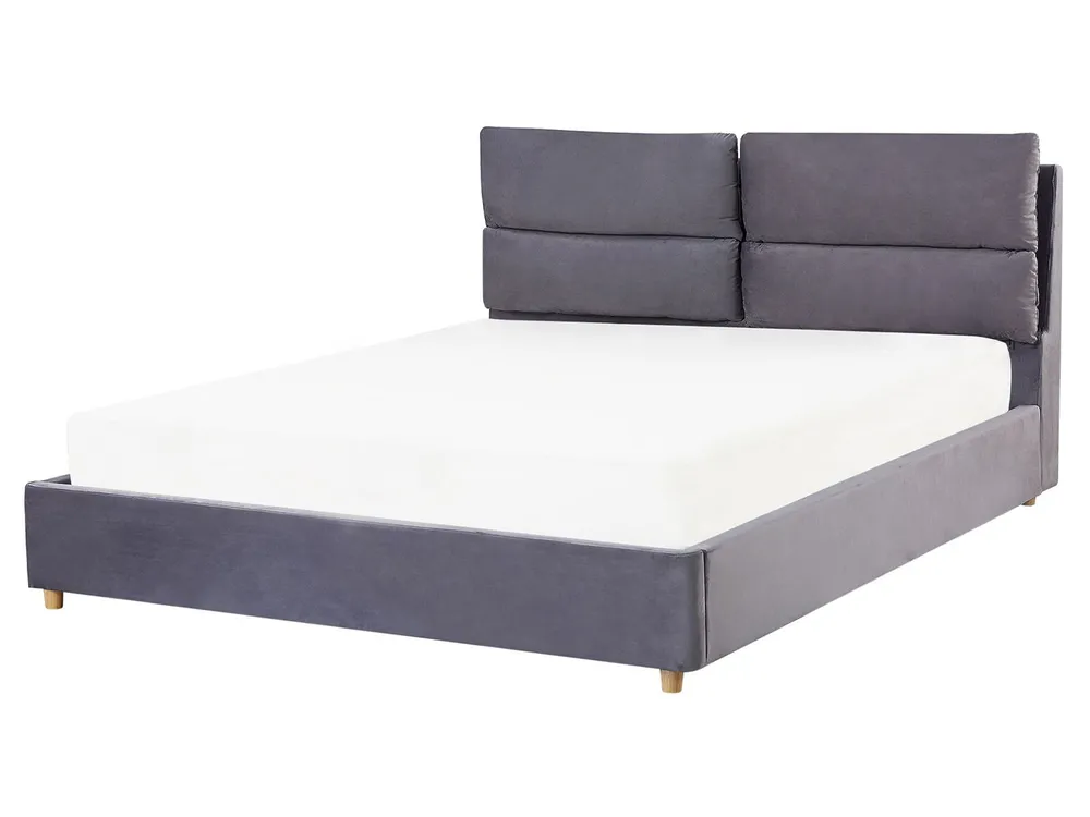 Ottoman Bed BATILLY Velvet Grey 160 x 200 cm (EU King Size)_767994