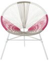 Set of 2 PE Rattan Accent Chairs Multicolour Pink ACAPULCO_718063