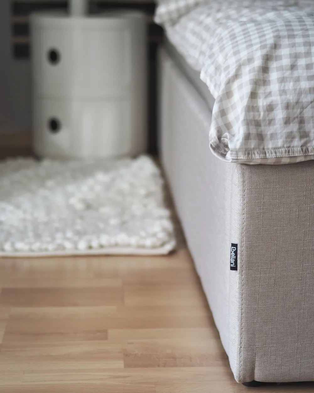 Ottoman Bed without Headboard DINAN Fabric Light Beige 180 x 200 cm (EU Super King)_913618
