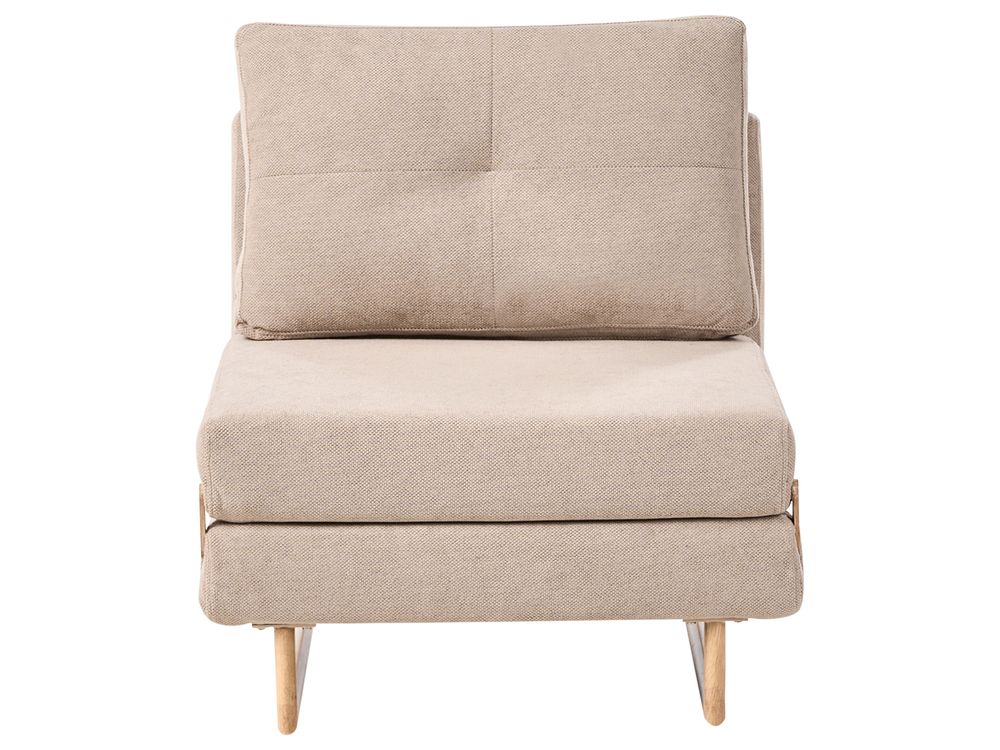 Single Sofa Bed JERSLEV Fabric Light Brown