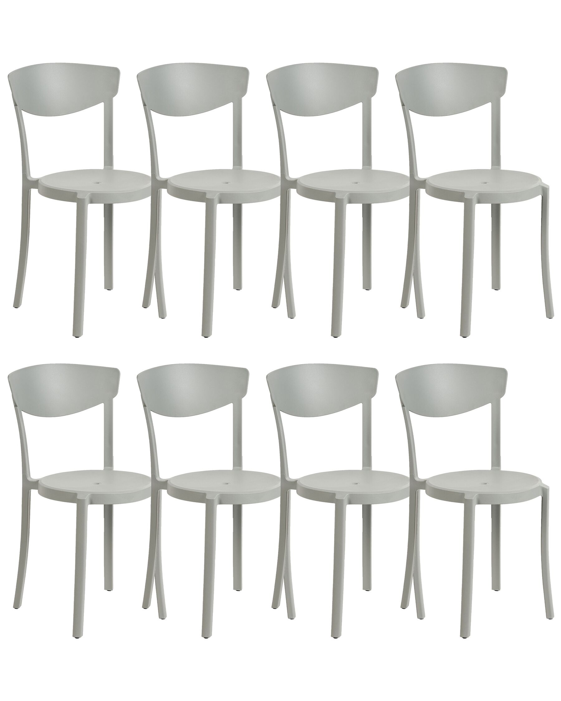 Lot de 8 chaises de salle à manger gris clair VIESTE_861719
