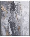 Abstract Framed Canvas Wall Art 83 x 103 cm Grey JESI_891196