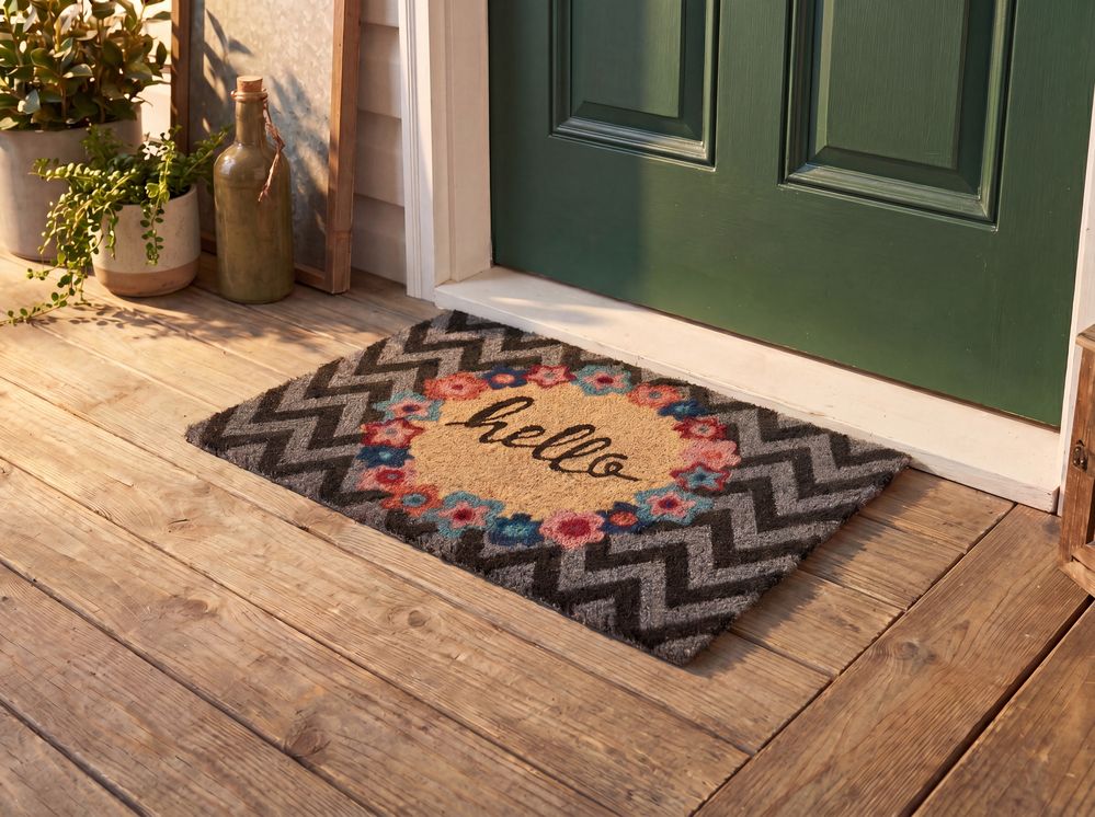 Paillasson TAHAN Multicolore 40 x 60 cm Texte Fibre de coco