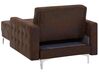 Chaiselongue Kunstleder Old Style braun / silber ABERDEEN_717478