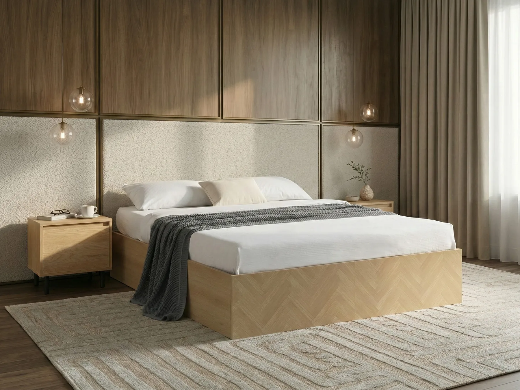 Ottoman Bed without Headboard ETEL Light Brown 160 x 200 cm (EU King Size)_1047566