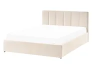 Letto contenitore DREUX Velluto Beige chiaro 140 x 200 cm_1012255