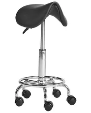 Saddle Stool DUMONT Faux Leather Black_1006862