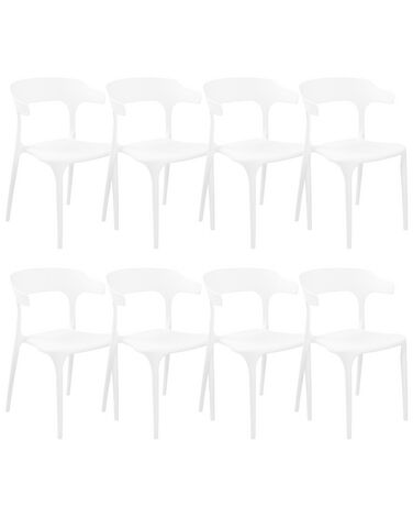 Set of 8 Dining Chairs White GUBBIO 
