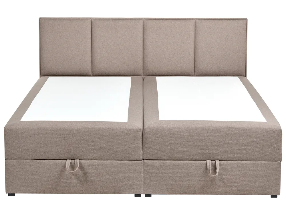 Boxspringbett mit Stauraum BARONET Stoff Taupe 160 x 200 cm_1004569