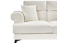 Set da salotto 5 posti SKIVE Bouclé Bianco_948707