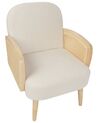 Poltrona tessuto beige e legno chiaro DVENBERG_927182