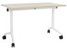 Folding Office Desk with Casters 120 x 60 cm Light Wood and White CAVI_922115