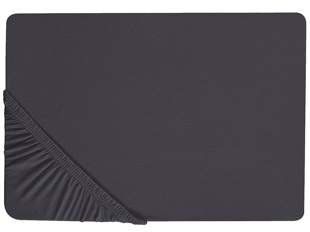 Drap housse HOFUF 180 x 200 cm Coton Noir