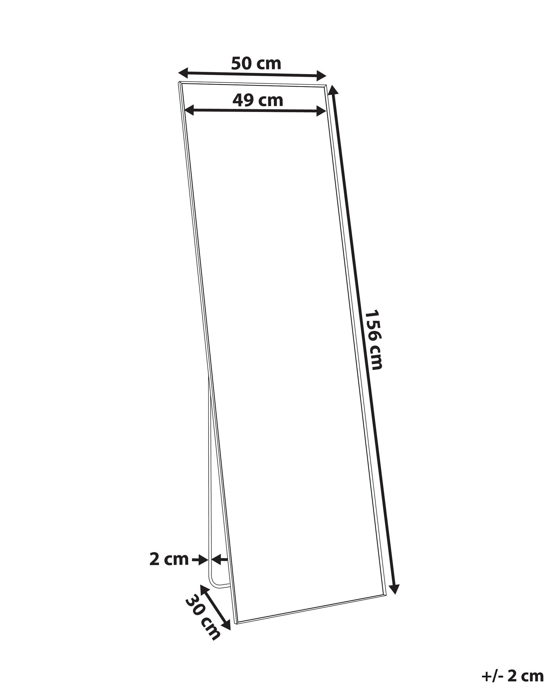 Standing Mirror BEAUVAIS 156 cm Metal Black_844280