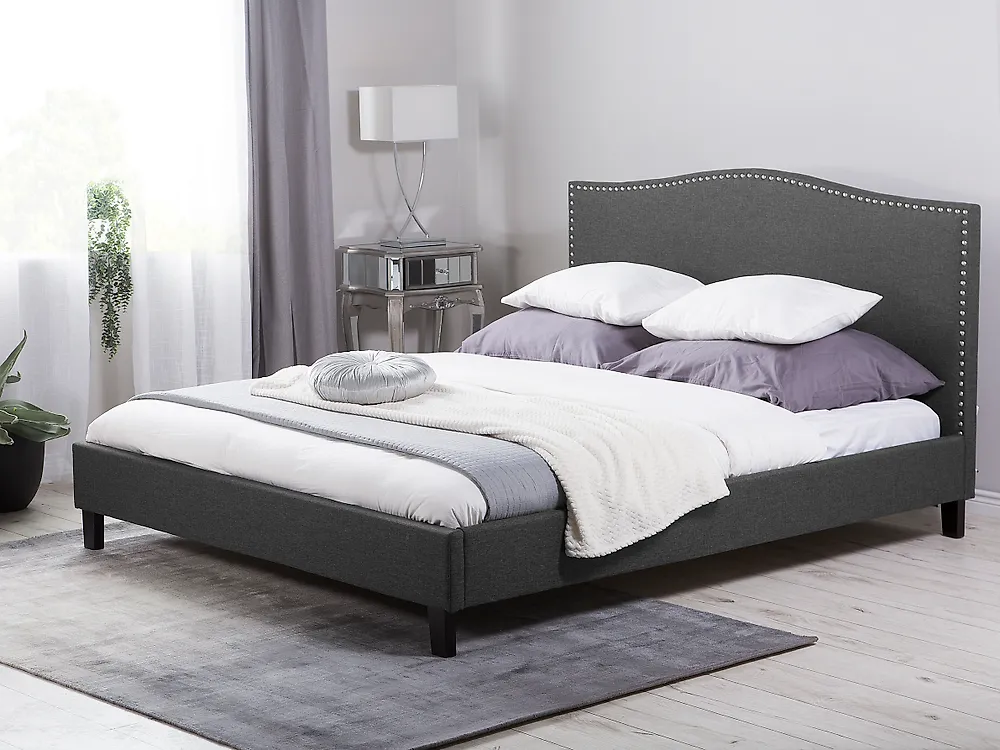 Bed Fabric MONTPELLIER 180 x 200 cm (EU Super King) Dark Grey_1174357