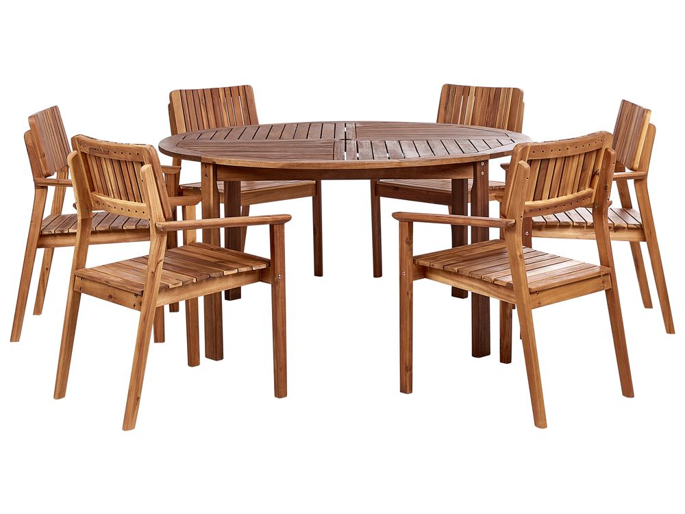 Set da pranzo da giardino 6 posti AGELLO Legno d'acacia Marrone