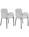 Set of 2 Dining Chairs ALBEE Fabric Mint Green