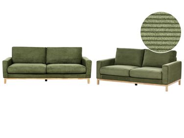 5-Sitzer Sofa Set Cord grün / hellbraun SIGGARD