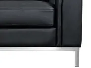 Corner Sofa 4 Seater OSLO with Ottoman Leather Black Right Hand_285396