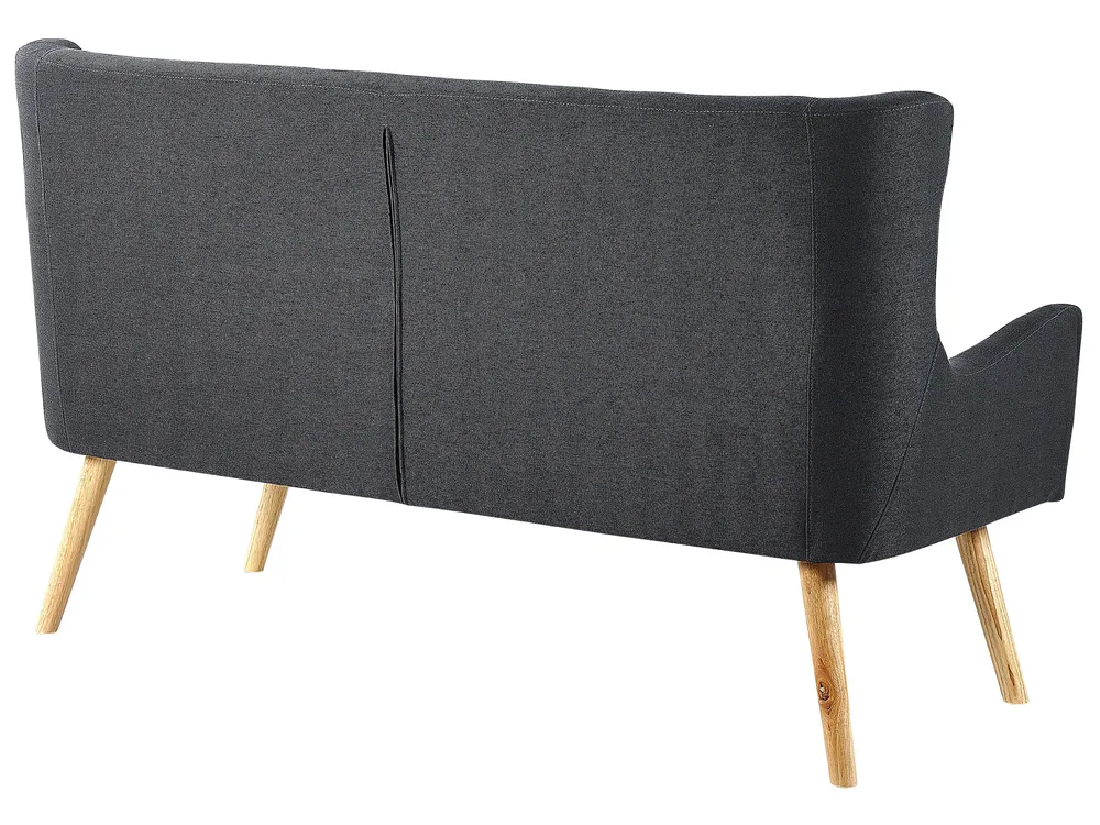 Dining Bench 2 Seater SKIBBY Fabric Black_793461