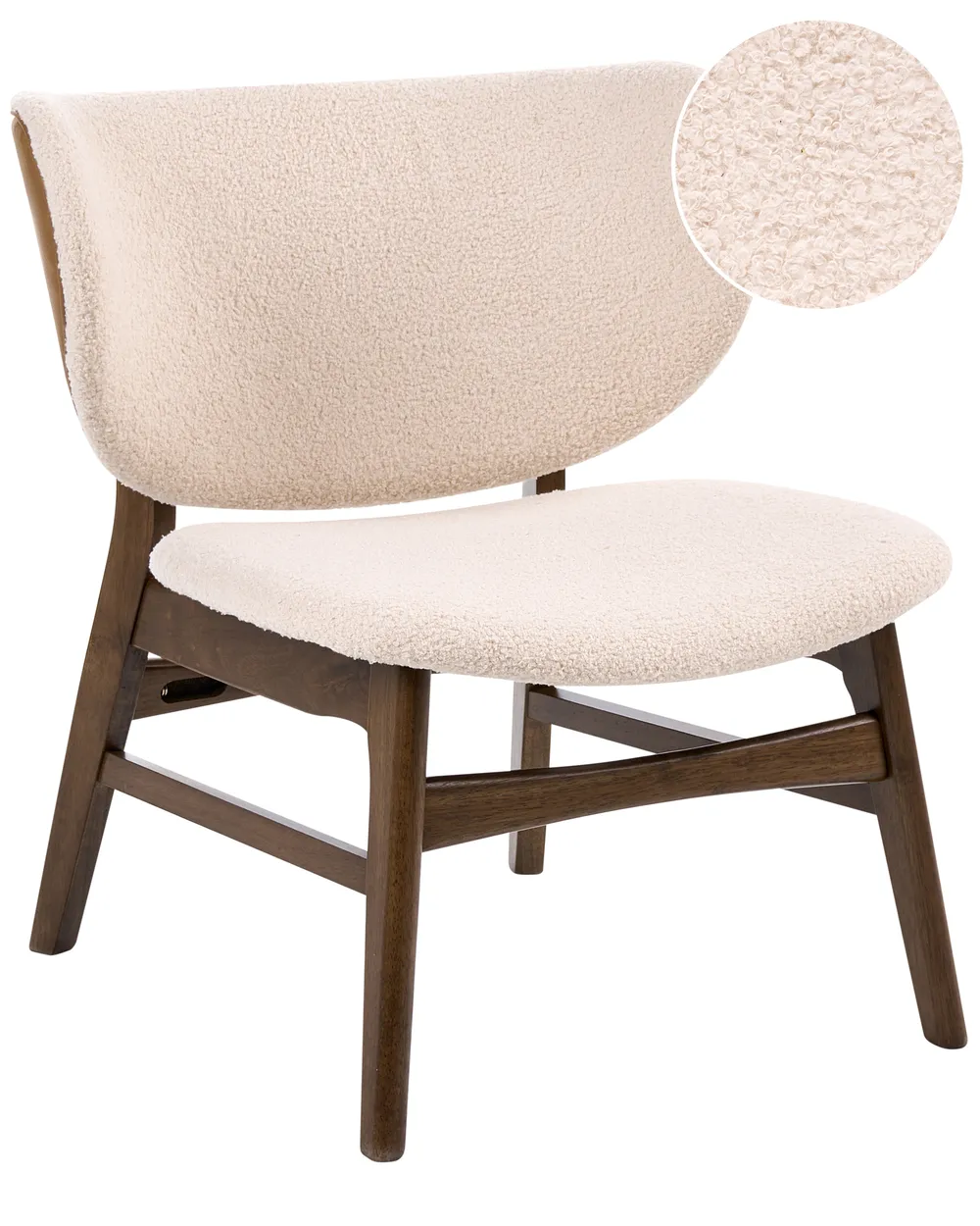 Poltrona DAY Bouclé Castanho/Creme claro