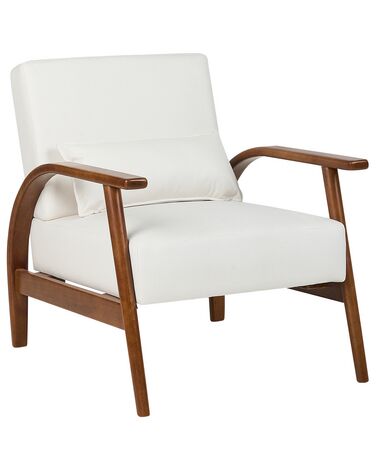 Fauteuil en similicuir blanc cassé SKARA