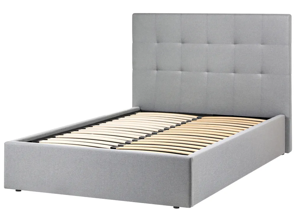 Ottoman Bed LORIENT Fabric Grey 120 x 200 cm (EU Small Double)_1062946