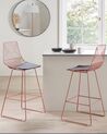 Set of 2 Metal Bar Chairs Rose Gold BISBEE_868493