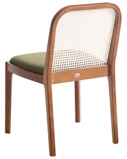 Set of 2 Dining Chairs EDINA Fabric Brown/ Green_1064562
